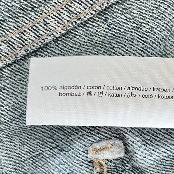 Zara Denim Utility Jumpsuit NWT Button Front Size S Blue Cotton One Piece - Picture 4 of 7